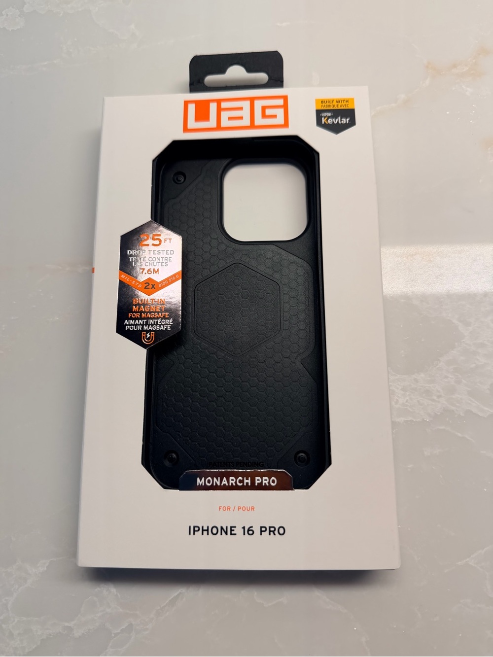 UAG Monarch Pro iPhone 16 Pro Case - Black With Red Accents